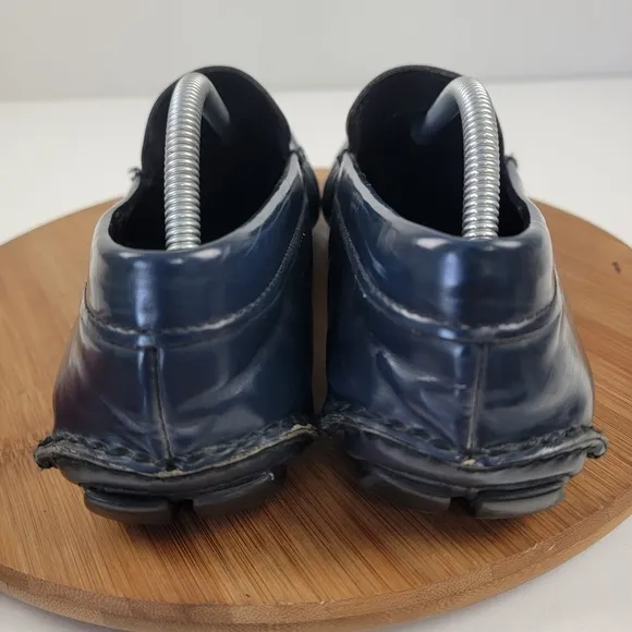 Prada Blue Patent Leather Driving Loafers Mens Size US 9 EU 42