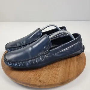 Prada Blue Patent Leather Driving Loafers Mens Size US 9 EU 42