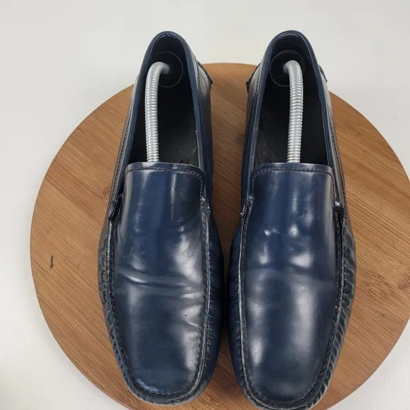 Prada Blue Patent Leather Driving Loafers Mens Size US 9 EU 42