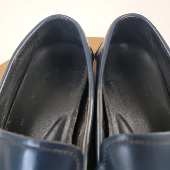 Prada Blue Patent Leather Driving Loafers Mens Size US 9 EU 42