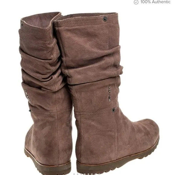 Prada Brown Winter Boots with Suede Finish