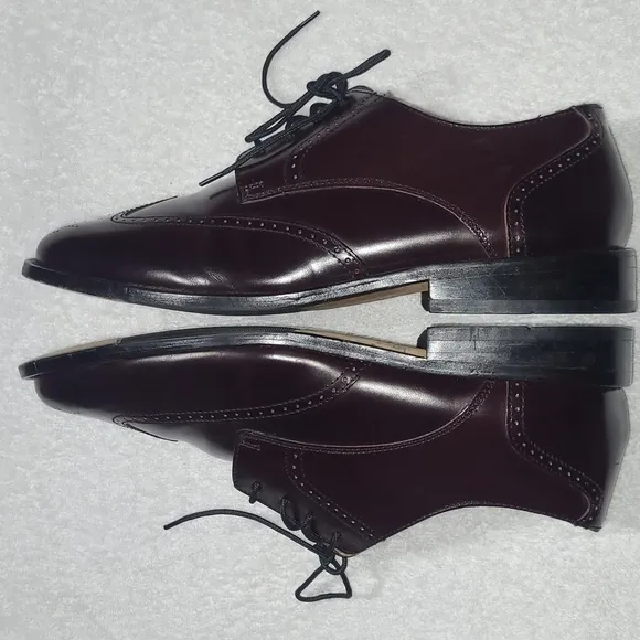 Pronto Uomo Dark Burgundy Leather Wingtip Dress Shoes Size 10W