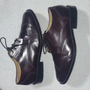 Pronto Uomo Dark Burgundy Leather Wingtip Dress Shoes Size 10W