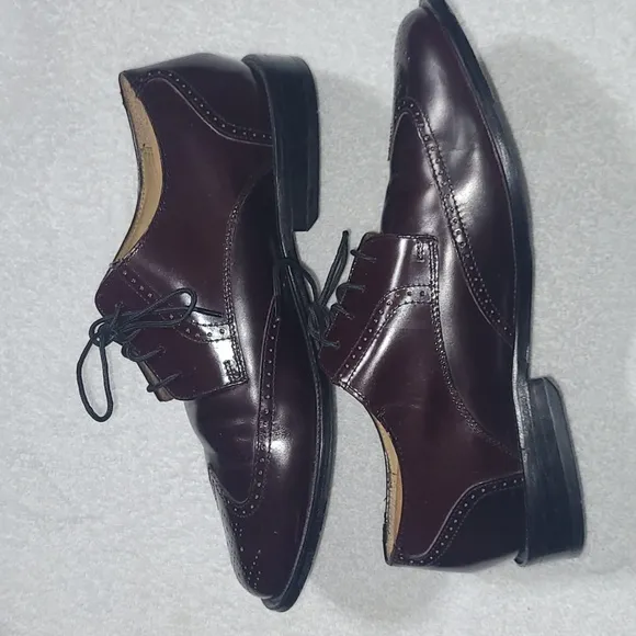 Pronto Uomo Dark Burgundy Leather Wingtip Dress Shoes Size 10W