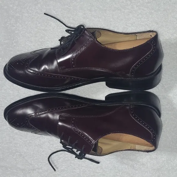 Pronto Uomo Dark Burgundy Leather Wingtip Dress Shoes Size 10W