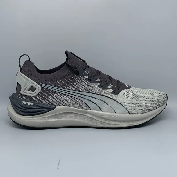 Puma Electrify Nitro 3 Knit Coal Concrete Gray Running Shoes 379084 Men's Sz 13