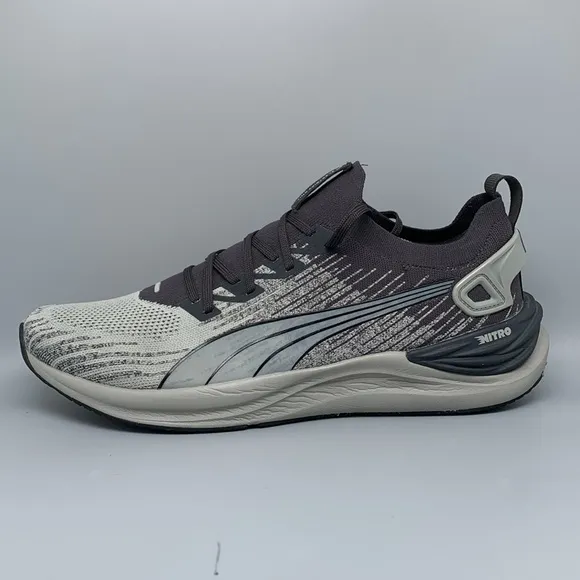 Puma Electrify Nitro 3 Knit Coal Concrete Gray Running Shoes 379084 Men's Sz 13