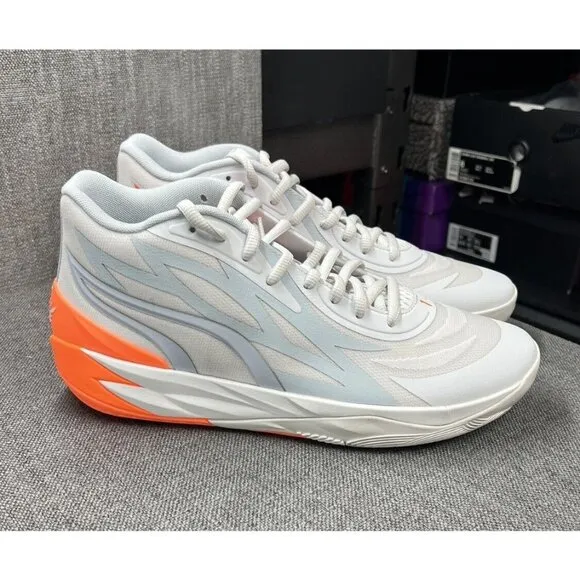 Puma MB.02 LaMelo Ball Melo New Basketball Shoes Platinum Gray Mens Size 12