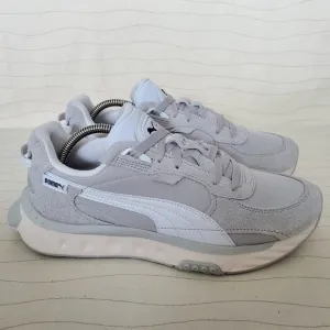Puma Mens Wild Rider Vintage Glacial Gray Suede Shoes Sneaker 381595-04 Size 9