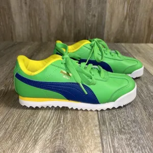 Puma Roma Country Pack Kids Youth 1C Green Yellow Blue Leather Sneaker Shoes