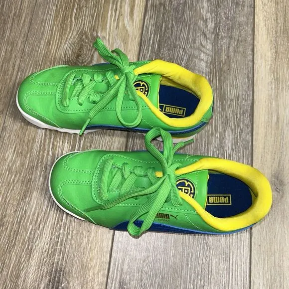 Puma Roma Country Pack Kids Youth 1C Green Yellow Blue Leather Sneaker Shoes