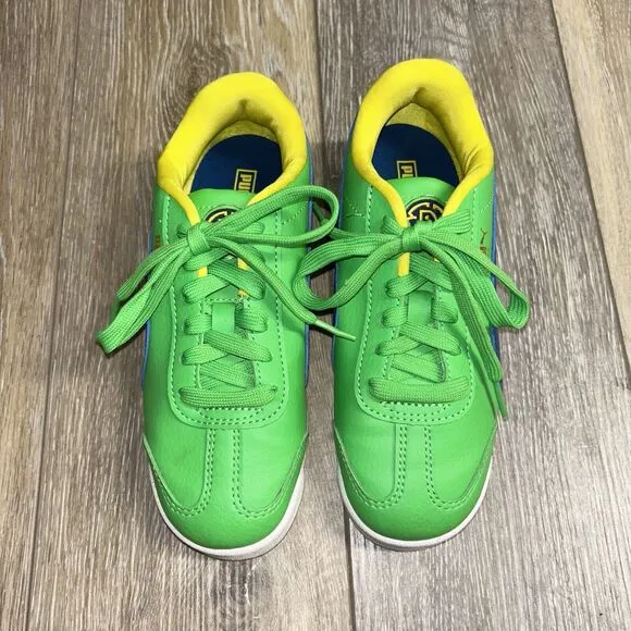 Puma Roma Country Pack Kids Youth 1C Green Yellow Blue Leather Sneaker Shoes