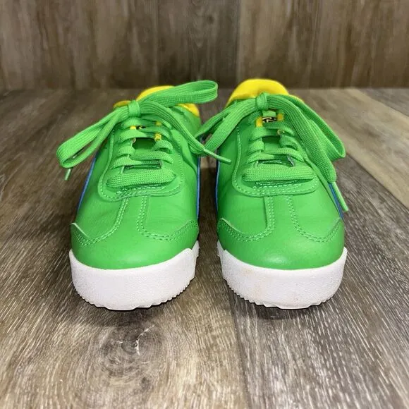 Puma Roma Country Pack Kids Youth 1C Green Yellow Blue Leather Sneaker Shoes