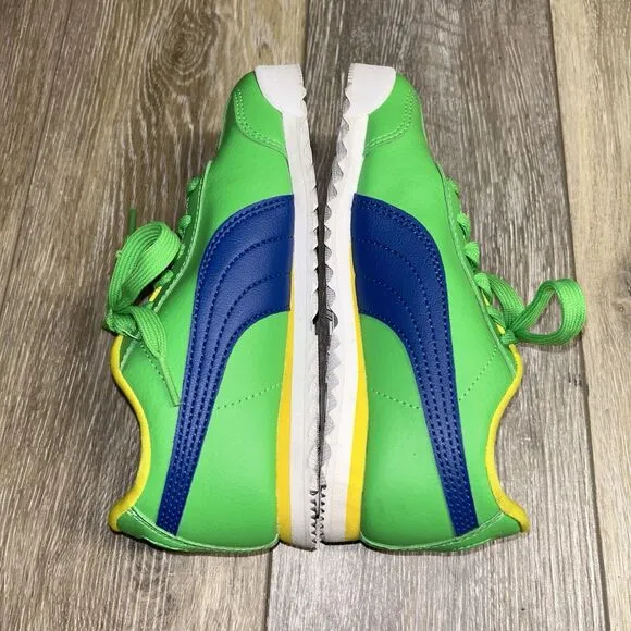 Puma Roma Country Pack Kids Youth 1C Green Yellow Blue Leather Sneaker Shoes