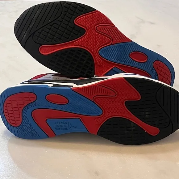Puma RS-Fast Running Shoes Lightweight Cushioned Sneakers Black Red Blue Size 8