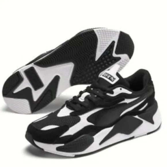 Puma RS-X Black &amp; White Dad Sneakers Size 6 Big Kids 8 Woman