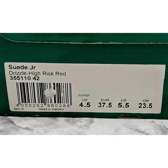 Puma Suede Drizzle High Risk Red Junior's Shoes Size 5.5