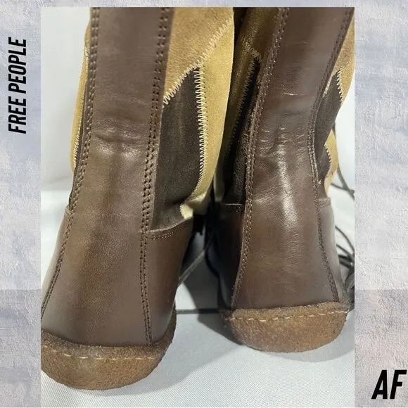 Punto Pigro for FREE PEOPLE Eschimese Lace Tall Boot In Neutral Block Size 41