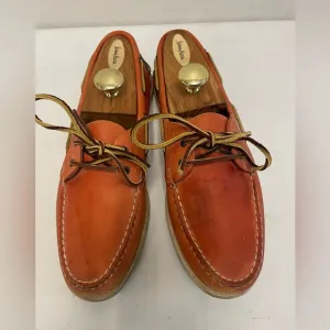 Ralph Lauren Black Label Made in USA Colorblock Boat Shoes in Orange  9.5 D