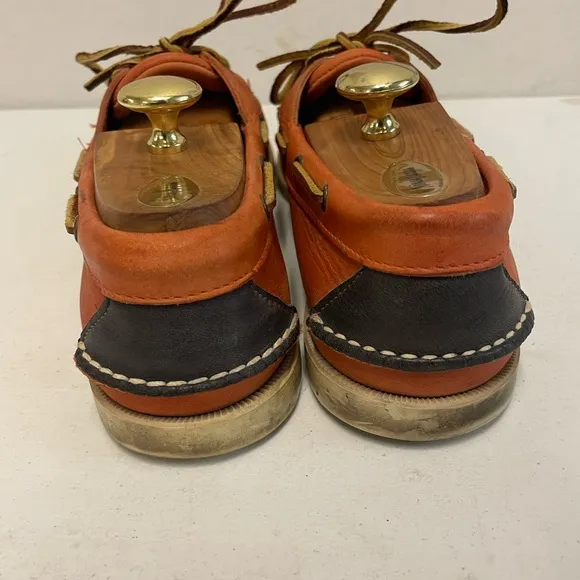 Ralph Lauren Black Label Made in USA Colorblock Boat Shoes in Orange  9.5 D