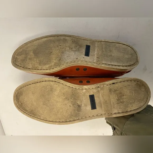 Ralph Lauren Black Label Made in USA Colorblock Boat Shoes in Orange  9.5 D