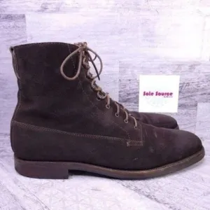 Ralph Lauren Italian Suede Lace Up Combat Boot Brown Men's sz 12