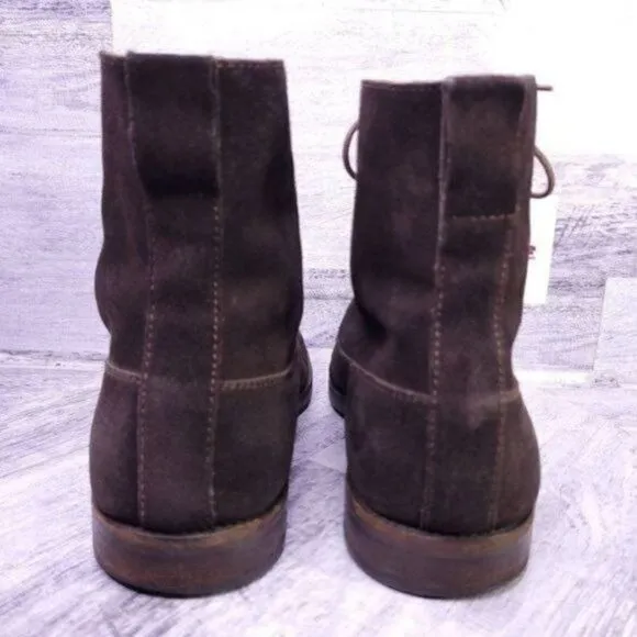 Ralph Lauren Italian Suede Lace Up Combat Boot Brown Men's sz 12
