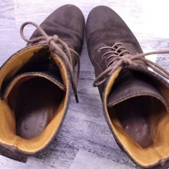 Ralph Lauren Italian Suede Lace Up Combat Boot Brown Men's sz 12