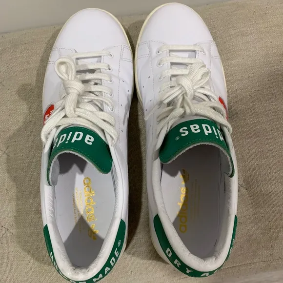 RARE Adidas Stan Smith X Human Made Mens Shoes Leather Sneakers White Size 10.5