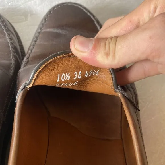 RARE Allen Edmonds Patriot Men's 10.5 3E Brown Slip On Penny Loafer Shoes USA