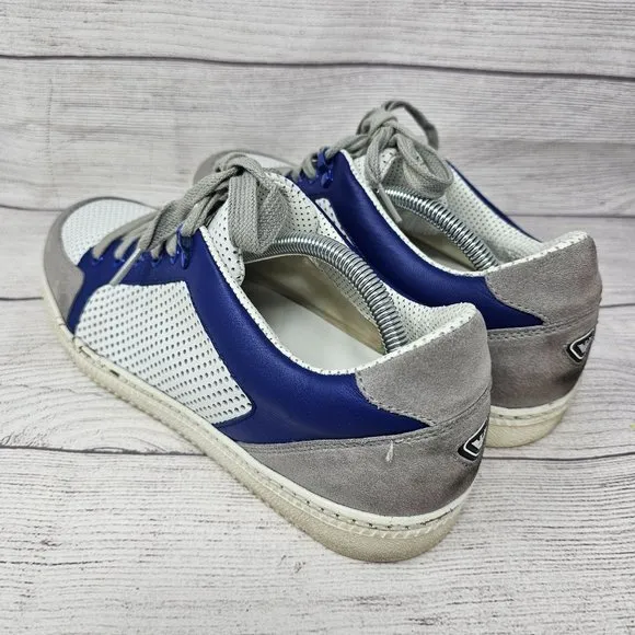 Rare‎ Emporio Armani 11.5 US mens White Navy Blue Gray suede shoes