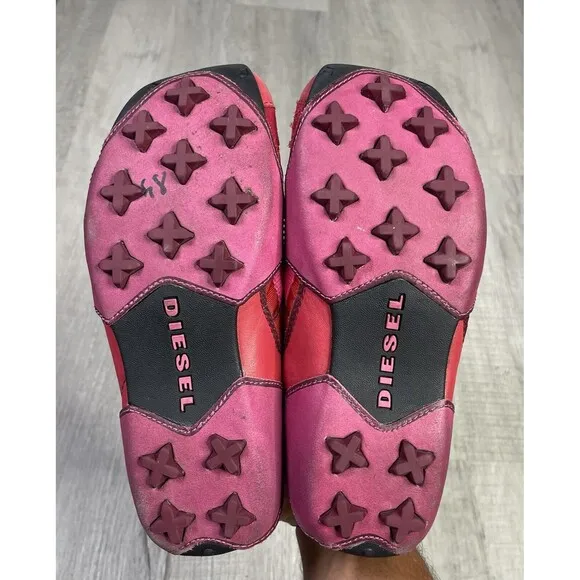 RARE Vtg Diesel Archive Pink Suede Trainers Shoes Sneakers Bellatrix Women 7.5 D