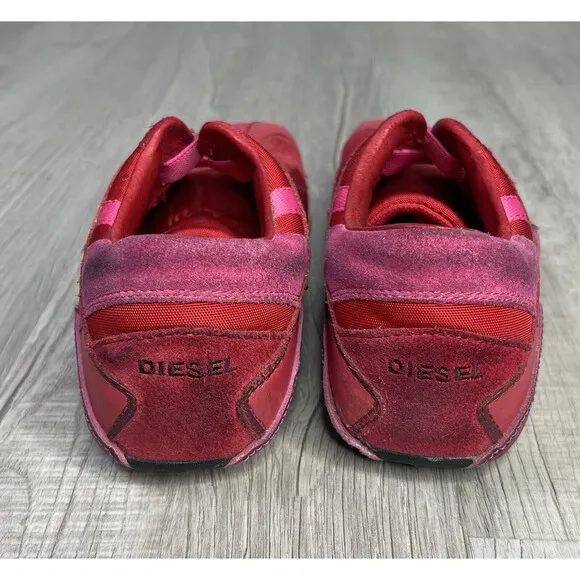 RARE Vtg Diesel Archive Pink Suede Trainers Shoes Sneakers Bellatrix Women 7.5 D