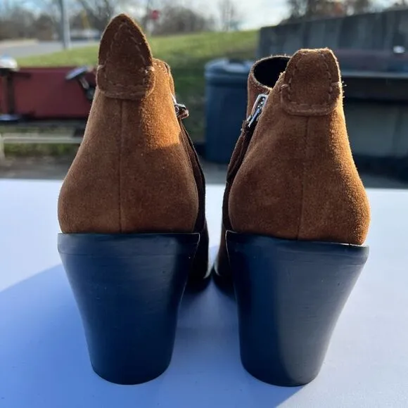 Rebecca Minkoff Seiji Notched Suede Ankle Boots Size 10