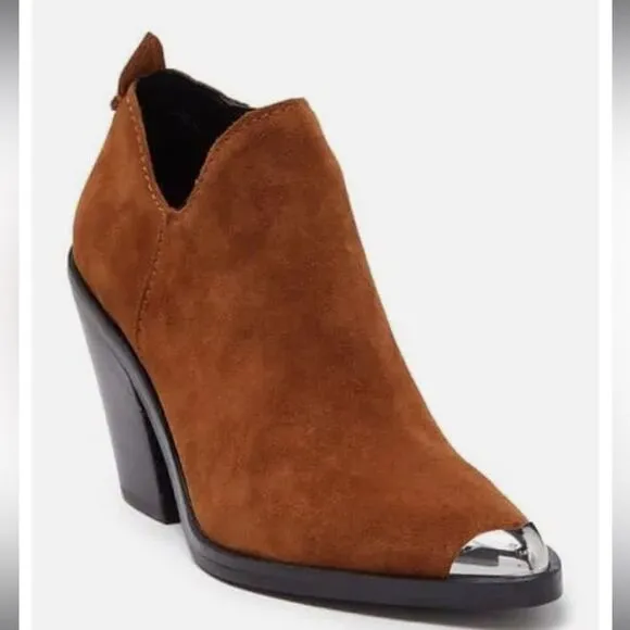 Rebecca Minkoff Seiji Notched Suede Ankle Boots Size 10