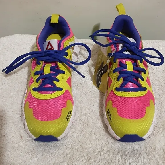 Reebok Exocage Athletic Running Shoes Ortholite AR1667 Girl's 13.5 Nwob.