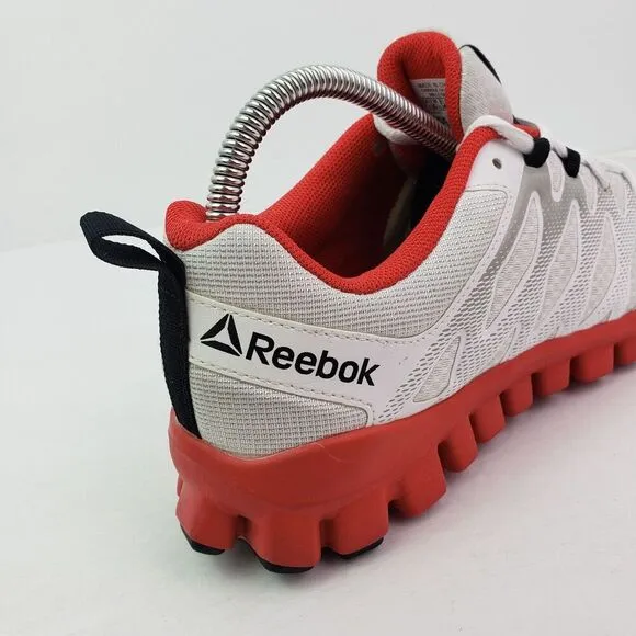 Reebok Realflex Transition 2 LP Mens Size 7.5 White Red Running Sneakers Shoes