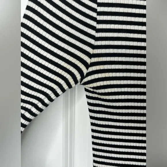 Reformation Black and White Striped Ribbed Minidress Size Small