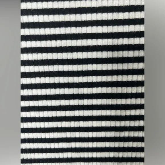 Reformation Black and White Striped Ribbed Minidress Size Small