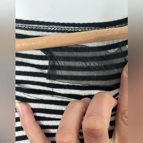 Reformation Black and White Striped Ribbed Minidress Size Small