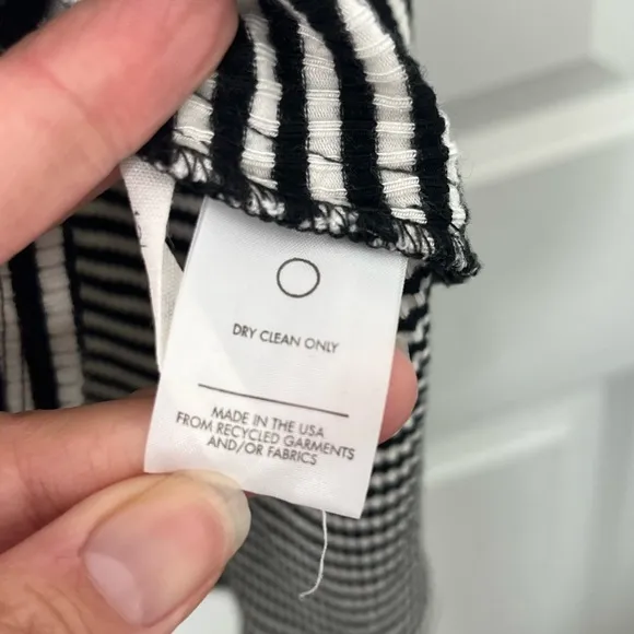 Reformation Black and White Striped Ribbed Minidress Size Small