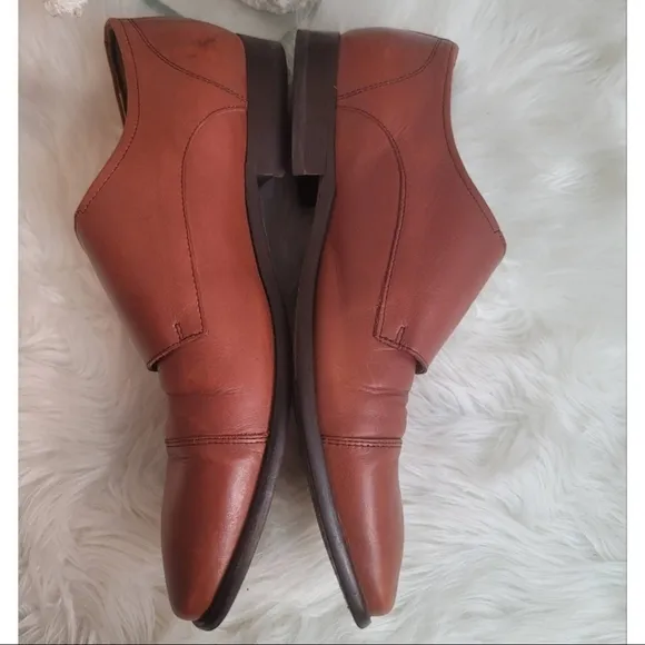 REISS RIVINGTON TAN GENUINE LEATHER MONK STRAP ALMOND TOE MEN SHOES SZ 10