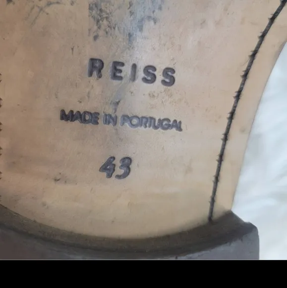 REISS RIVINGTON TAN GENUINE LEATHER MONK STRAP ALMOND TOE MEN SHOES SZ 10