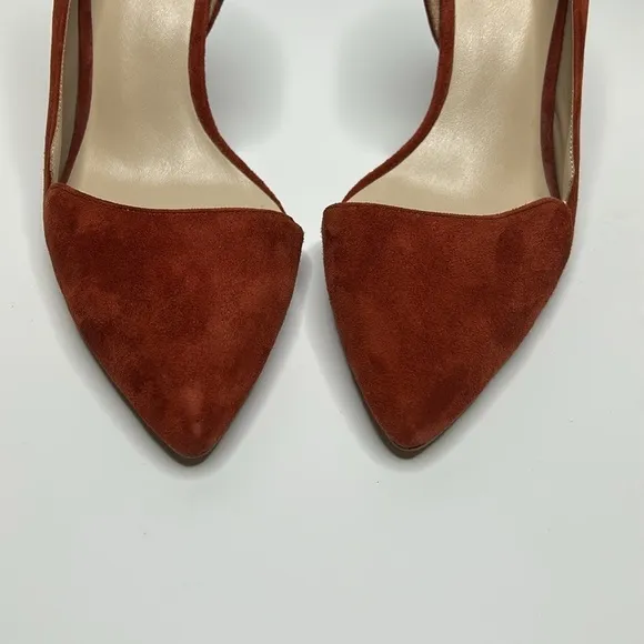 Reiss Suede Pointed Toe Pump in Rust Size 41/9.5