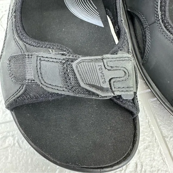 REVERE MONTANA 2 MEN SANDALS IN OILED BLACK Size 12 outdoor summer sandal