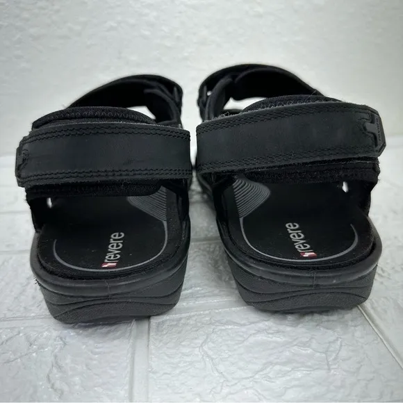REVERE MONTANA 2 MEN SANDALS IN OILED BLACK Size 12 outdoor summer sandal