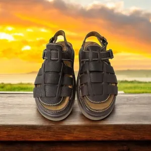 RJ Colt Mens Leather Sandals‎ Brown Riverhead Open Toe Outdoors Chunky Sz 11M
