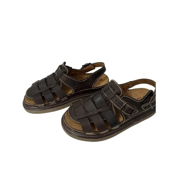 RJ Colt Mens Leather Sandals‎ Brown Riverhead Open Toe Outdoors Chunky Sz 11M