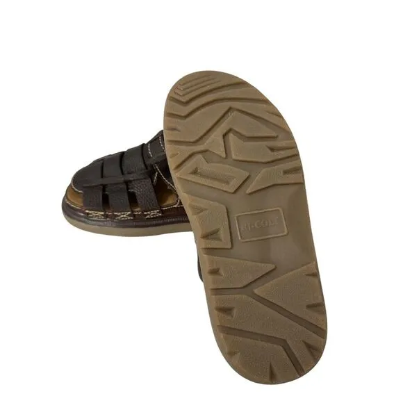 RJ Colt Mens Leather Sandals‎ Brown Riverhead Open Toe Outdoors Chunky Sz 11M