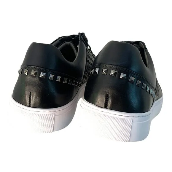 Robert Graham Men's Studded Black Leather Sneakers | Sz 9 | NEW with Tags/Box